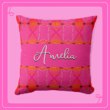 Custom Name Cute Girly Orange and Pink