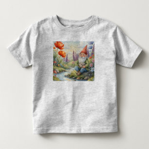 Custom name cute gnome hedgehog toddler shirt