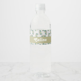 Custom name cute horse pattern water bottle label