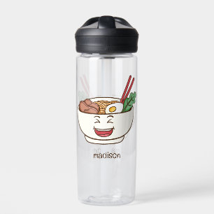 Custom Name Cute Kawaii Noodles Water Bottle