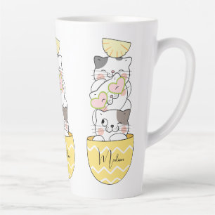 Custom Name Cute Kittens Latte Mug