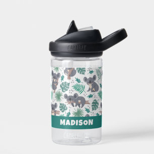 Custom Name Cute Koalas Pattern Water Bottle
