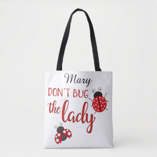 Custom Name Cute Ladybug Tote bag