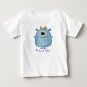 Custom Name Cute One-Eyed Monster Toddler Tee