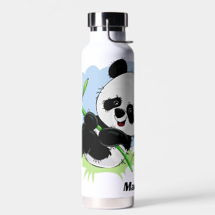 Custom Name Cute Panda Water Bottle