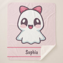 Custom Name Cute Pink Girly Ghost Spooky