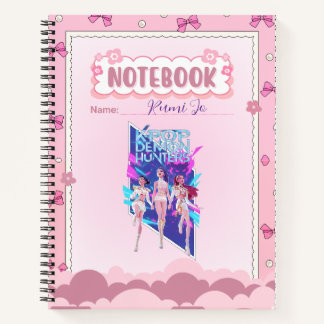 Custom Name Cute Pink Kpop Inspired Notebook 