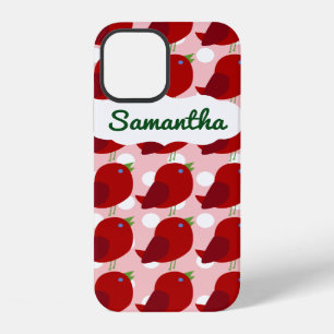 Custom Name Cute Red Bird iPhone 12Case 12 Case