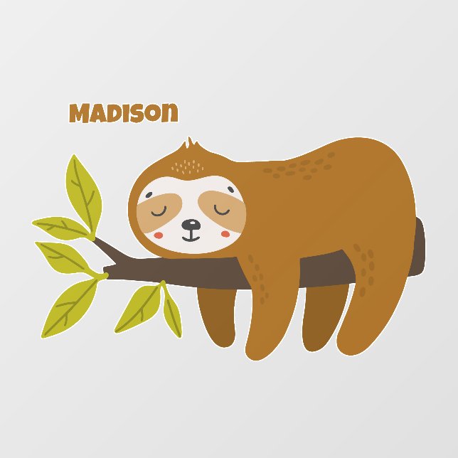 Custom Name Cute Sloth (Sheet)