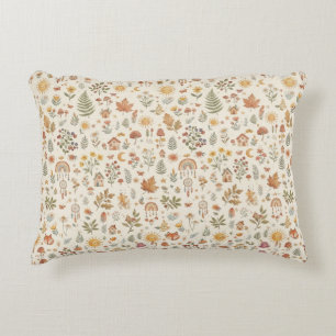 Custom Name Cute Woodland Fox Nursery Sun Rainbow Decorative Cushion