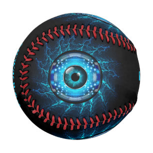 Custom Name Cyber Circuit Eye Baseball