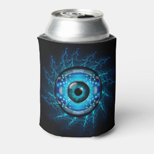 Custom Name Cyber Circuit Eye Can Cooler