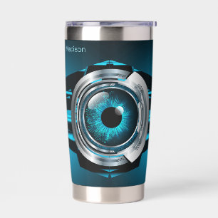 Custom Name Cyber Circuit Eye Insulated Tumbler