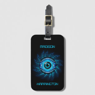Custom Name Cyber Circuit Eye Luggage Tag
