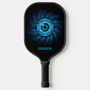 Custom Name Cyber Circuit Eye Pickleball Paddle