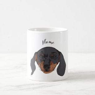 Custom Name Dachshund Art Coffee Mug