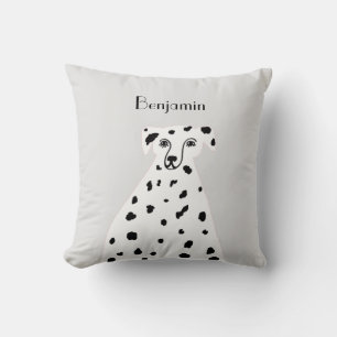 Custom Name Dalmatian Dog Abstract Art Grey  Cushion