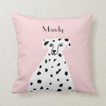 Custom Name Dalmatian Dog Abstract Art Pink 