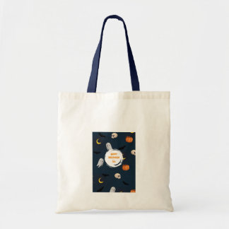 Custom Name Dark Happy Halloween Cute Tote Bag