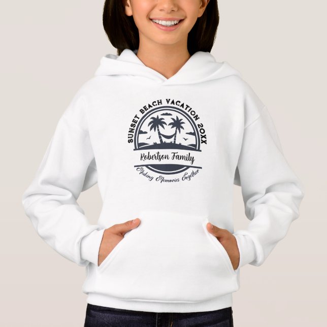 Custom Name Date Location Matching Family Beach (Front)