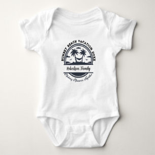 Custom Name Date Location Matching Family Beach Baby Bodysuit