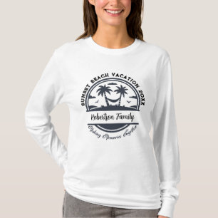 Custom Name Date Location Matching Family Beach T-Shirt