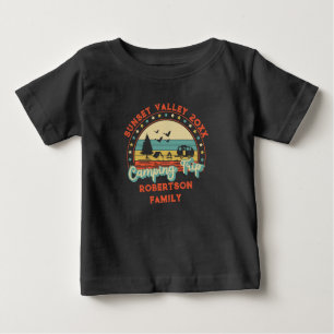Custom Name Date Location Matching Family Camping  Baby T-Shirt