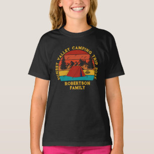 Custom Name Date Location Matching Family Camping T-Shirt
