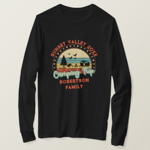 Custom Name Date Location Matching Family Camping  T-Shirt