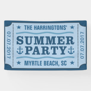 Custom name, date & location “Party Ticket” banner
