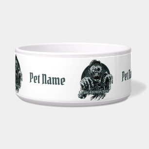 Custom name DEADMONTON pet bowls