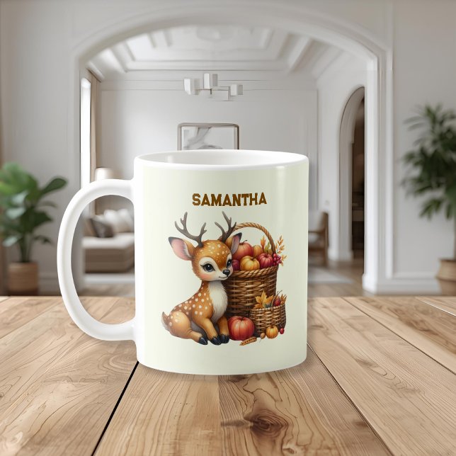 Custom Name Deer with Autumn Harvest Mug (Creator Uploaded)