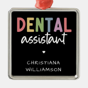 Custom Name Dental Assistant Gift  Metal Tree Decoration