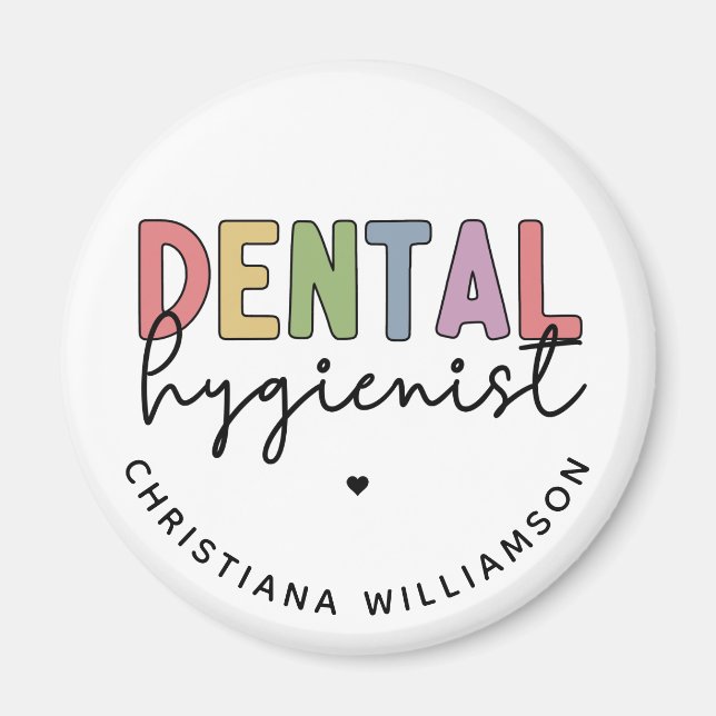 Custom Name Dental Hygienist RDH Gifts Magnet (Front)