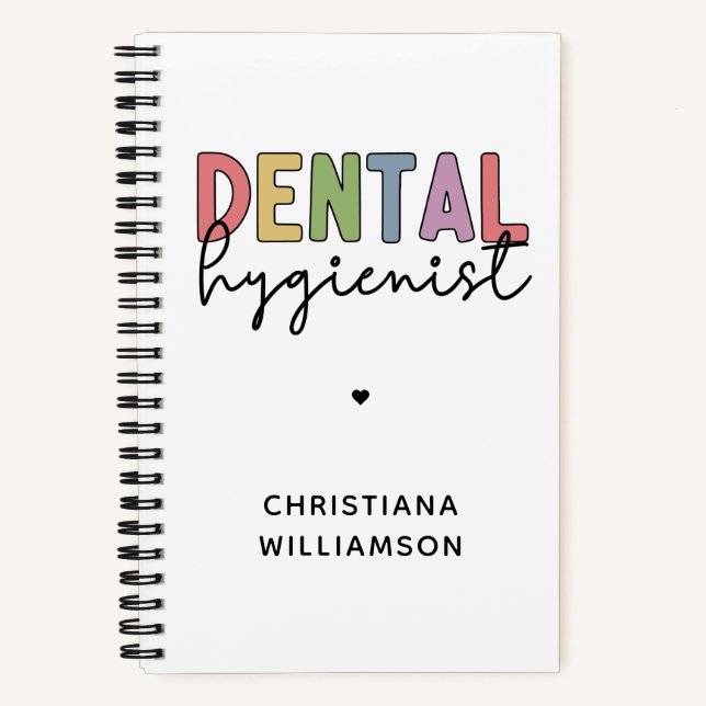 Custom Name Dental Hygienist RDH Gifts Notebook (Front)