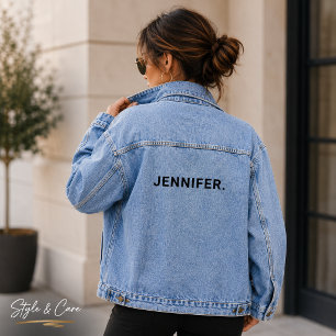 Custom Name Design on Women’s Denim Jacket