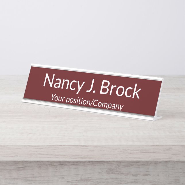 Custom Name Desk Name Plate for Office Decor (Front)