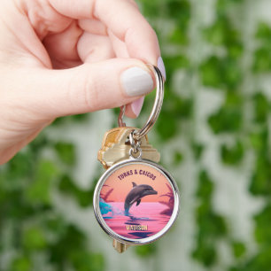 Custom Name & Destination Dolphin Key Ring