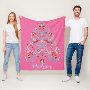 Custom Name Detailed  Hungarian Christmas Gift Fleece Blanket