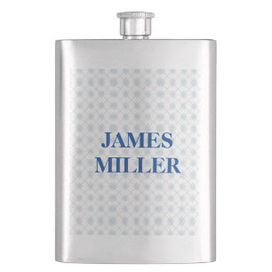 Custom name diamond shapes on hip flask