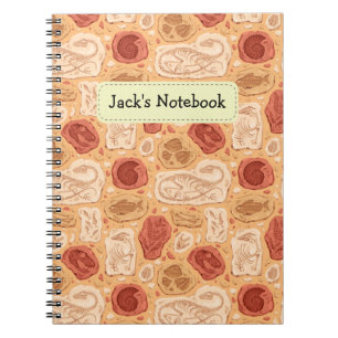 Custom Name Dinosaur Fossils Notebook