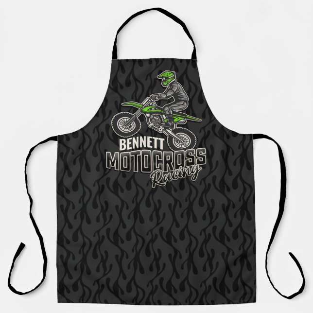 Custom NAME Dirt Bike Rider Motocross Racing Apron (Front)