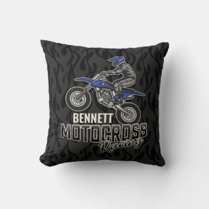 Custom NAME Dirt Bike Rider Motocross Racing Cushion