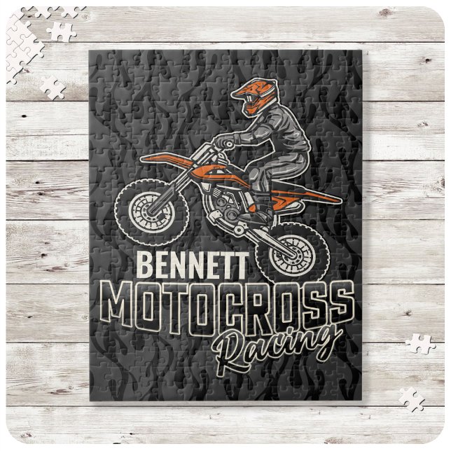 Custom NAME Dirt Bike Rider Motocross Racing Jigsaw Puzzle (Creator Uploaded)