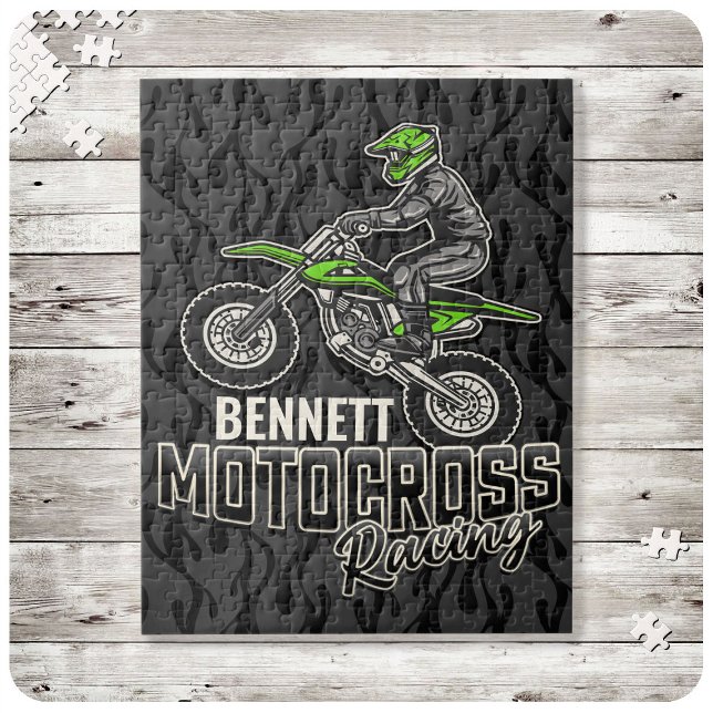 Custom NAME Dirt Bike Rider Motocross Racing Jigsaw Puzzle (Creator Uploaded)