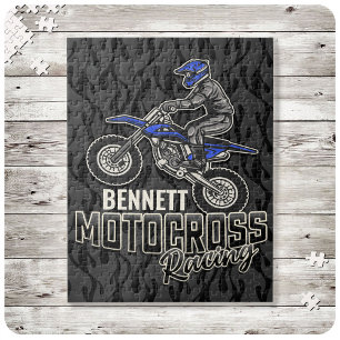Custom NAME Dirt Bike Rider Motocross Racing Jigsaw Puzzle