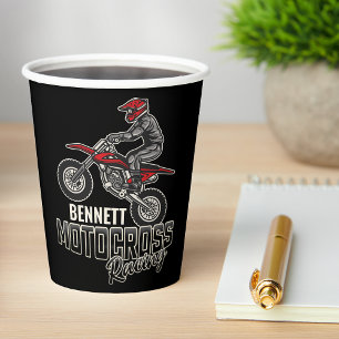 Custom NAME Dirt Bike Rider Motocross Racing Paper Cups