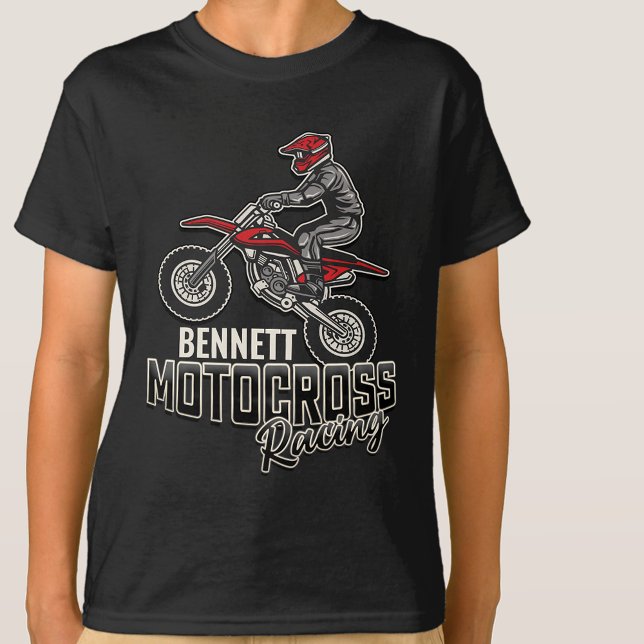 Custom NAME Dirt Bike Rider Motocross Racing T-Shirt (Creator Uploaded)