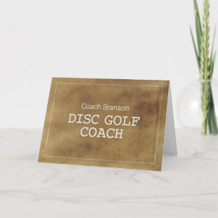 Custom Name Disc Golf Coach Thanks Definition Card