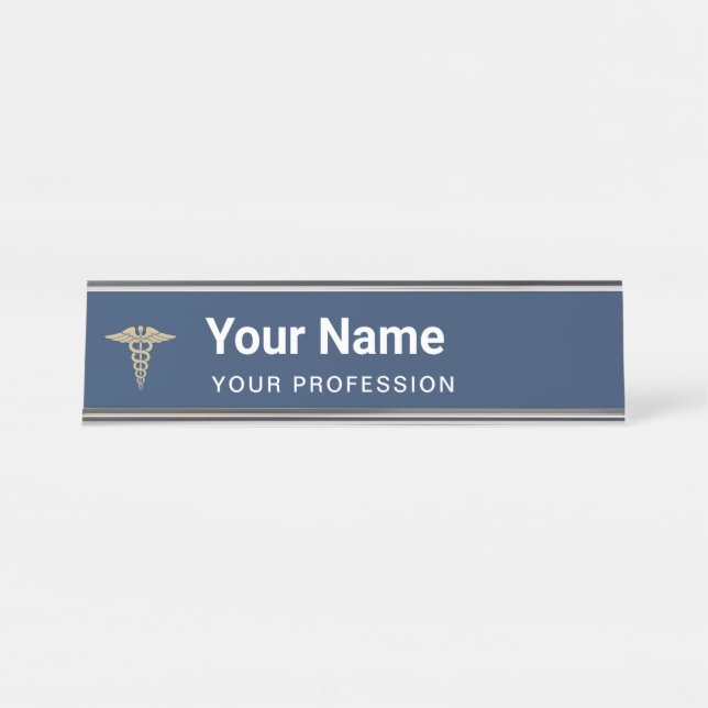 Custom Name Doctor Nurse Professional Desk Name Plate (Front)